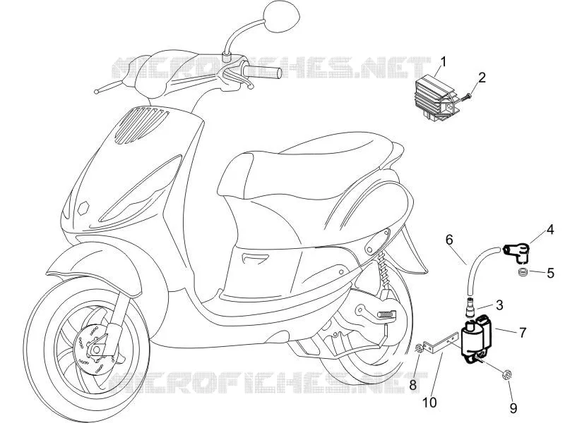 Régulateurs de tension - Centrales electroniques - Bobine H.T. PIAGGIO PIAGGIO-SCOOTER 50 ZIP 2009  Zip 4T 25 Km-h