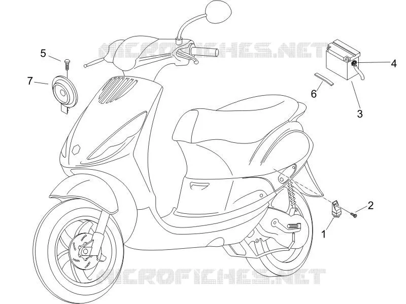 Relais - Batterie - Avertisseur sonore PIAGGIO PIAGGIO-SCOOTER 50 ZIP 2014  Zip 4T 25 Km-h