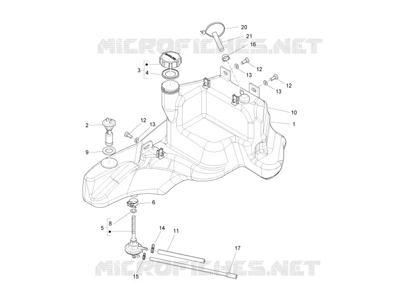 Réservoir carburant PIAGGIO PIAGGIO-SCOOTER 50 ZIP 2011  Zip 4T 25 Km-h