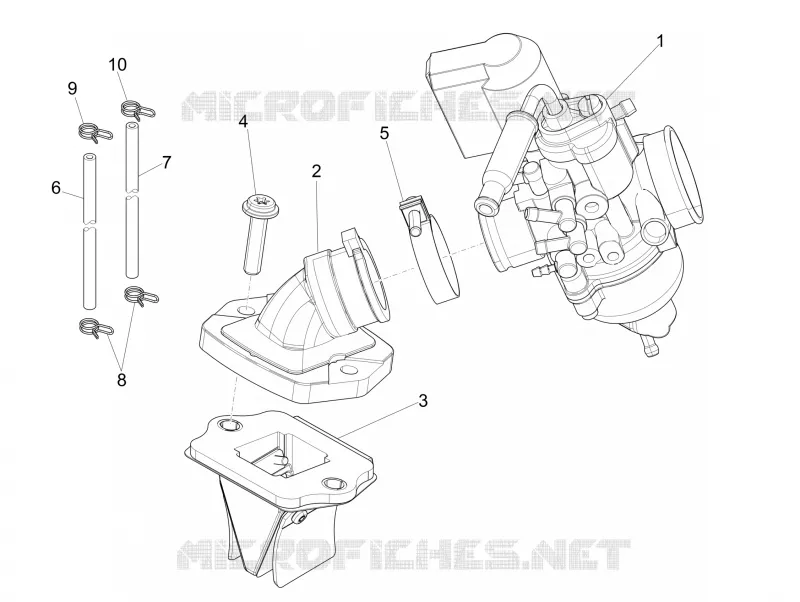 Carburateur complet - Raccord d'admission PIAGGIO PIAGGIO-SCOOTER 50 ZIP 2006  Zip SP Euro 2