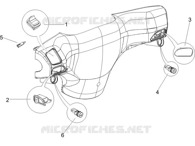Inverseurs - Commutateurs - Boutons - Interrupteurs PIAGGIO PIAGGIO-SCOOTER 50 ZIP 2006  Zip SP Euro 2
