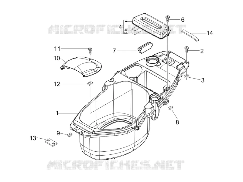 Logement casque - Dessous de selle PIAGGIO PIAGGIO-SCOOTER 50 ZIP 2008  Zip SP Euro 2