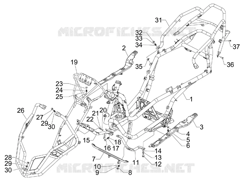Châssis/coque GILERA GILERA-SCOOTER 500 FUOCO 2013  Fuoco 4T-4V ie E3 LT