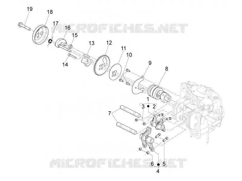Groupe support balanciers GILERA GILERA-SCOOTER 500 FUOCO 2013  Fuoco 4T-4V ie E3 LT