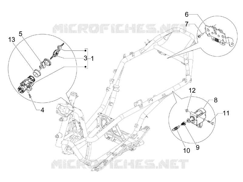 Serrures GILERA GILERA-SCOOTER 500 FUOCO 2014  Fuoco 4T-4V ie E3 LT