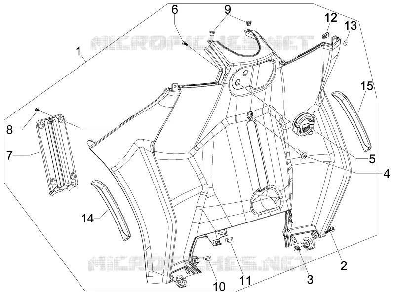 Coffre avant - Contre-tablier GILERA GILERA-SCOOTER 500 FUOCO 2008  Fuoco E3