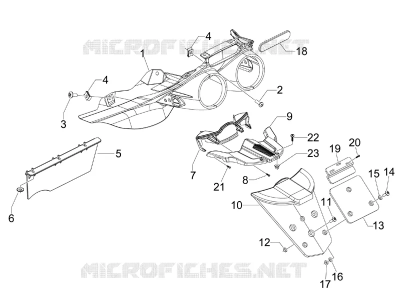 Couvercle arrière - Pare-boue GILERA GILERA-SCOOTER 500 FUOCO 2010  Fuoco E3