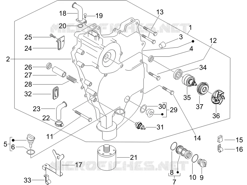 Couvercle volant magnetique - Filtre à huile GILERA GILERA-SCOOTER 500 FUOCO 2007  Fuoco E3