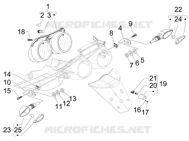 Eclairages arrière - Clignotants GILERA GILERA-SCOOTER 500 FUOCO 2008  Fuoco E3