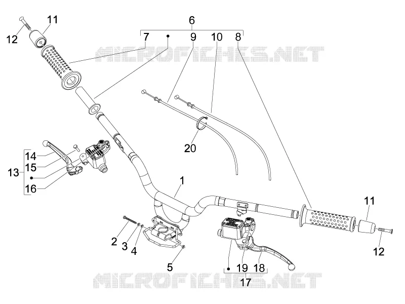 Guidon - Maître cylindre GILERA GILERA-SCOOTER 500 FUOCO 2008  Fuoco E3