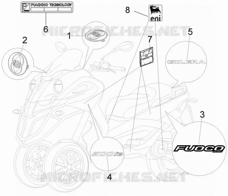 Monogrammes - Decorations GILERA GILERA-SCOOTER 500 FUOCO 2013  Fuoco E3