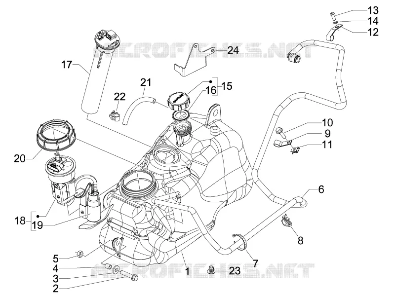 Réservoir carburant GILERA GILERA-SCOOTER 500 FUOCO 2010  Fuoco E3