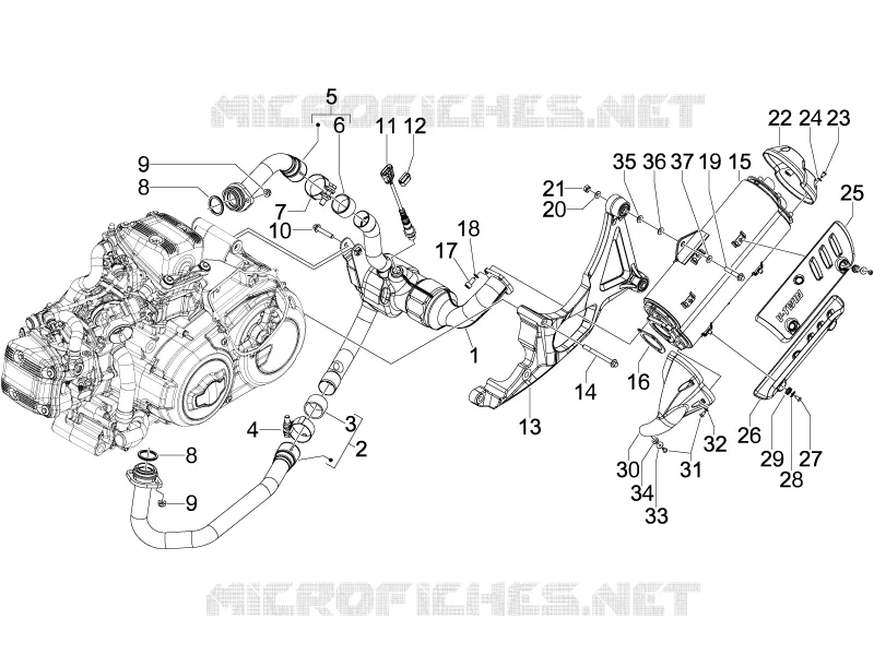 Silencieux GILERA GILERA-SCOOTER 800 GP 2009  GP Centenario