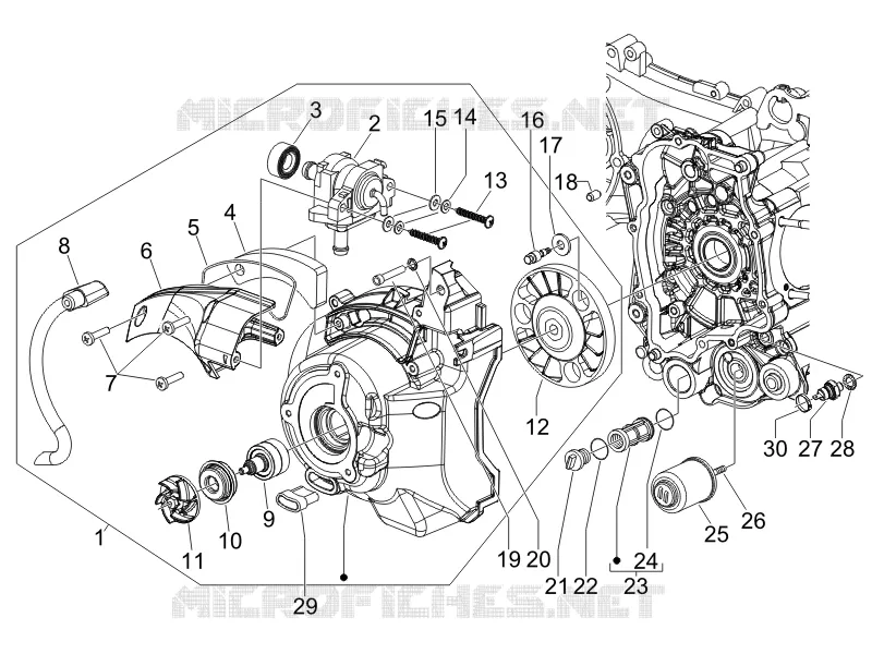 Couvercle volant magnetique - Filtre à huile GILERA GILERA-SCOOTER 125 NEXUS 2008  Nexus E3