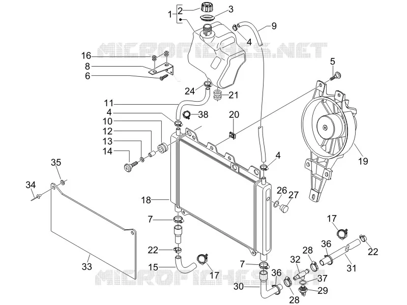 Instalation de refoidissement GILERA GILERA-SCOOTER 125 NEXUS 2008  Nexus E3