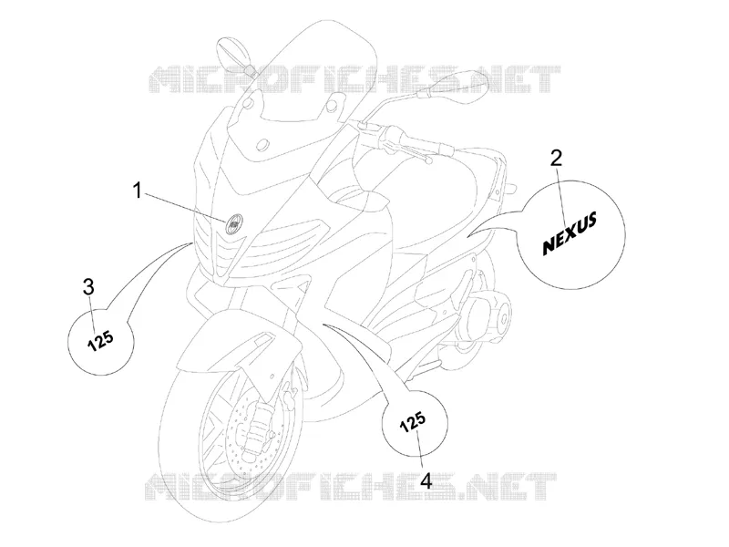 Monogrammes - Decorations GILERA GILERA-SCOOTER 125 NEXUS 2008  Nexus E3