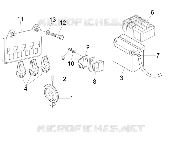 Relais - Batterie - Avertisseur sonore GILERA GILERA-SCOOTER 125 NEXUS 2008  Nexus E3