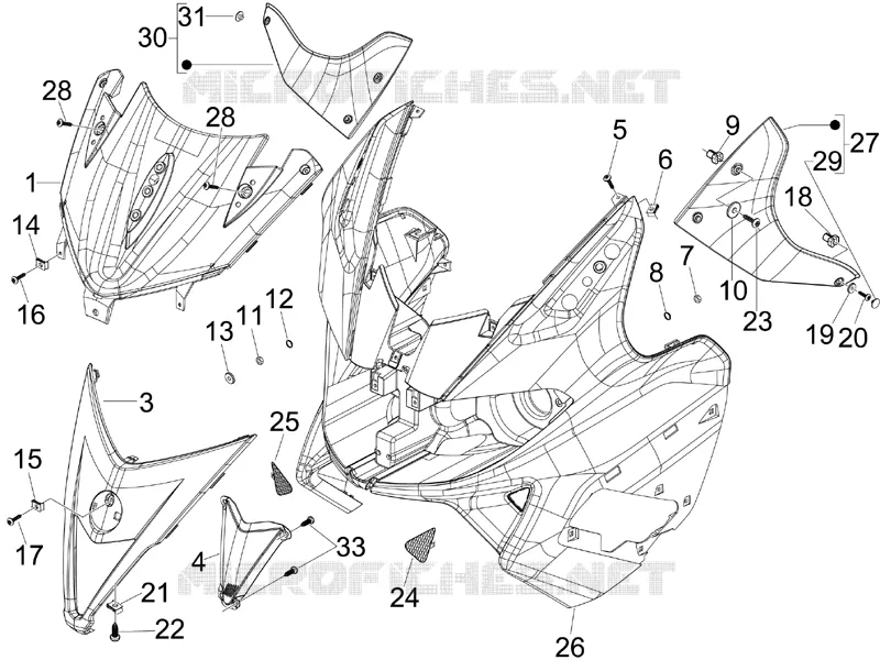 Tablier avant GILERA GILERA-SCOOTER 125 NEXUS 2008  Nexus E3