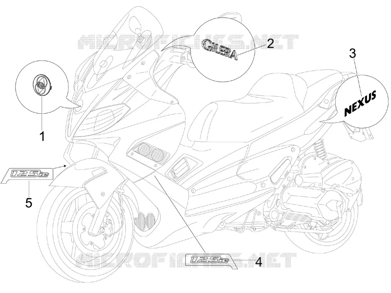 Monogrammes - Decorations GILERA GILERA-SCOOTER 125 NEXUS 2008  Nexus ie E3