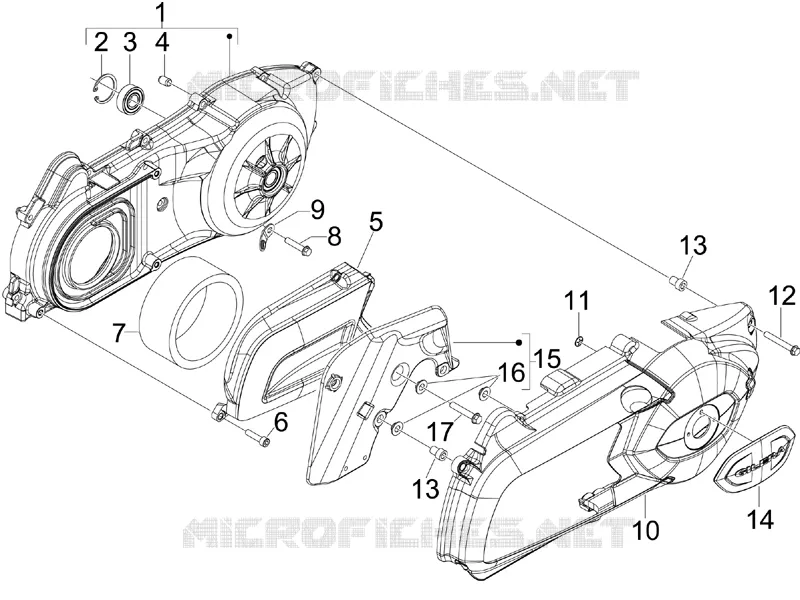 Couvercle carter - Refoidissement carter GILERA GILERA-SCOOTER 125 NEXUS 2009  Nexus ie E3