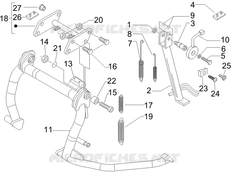 Béquille/s GILERA GILERA-SCOOTER 250 NEXUS 2006  Nexus E3