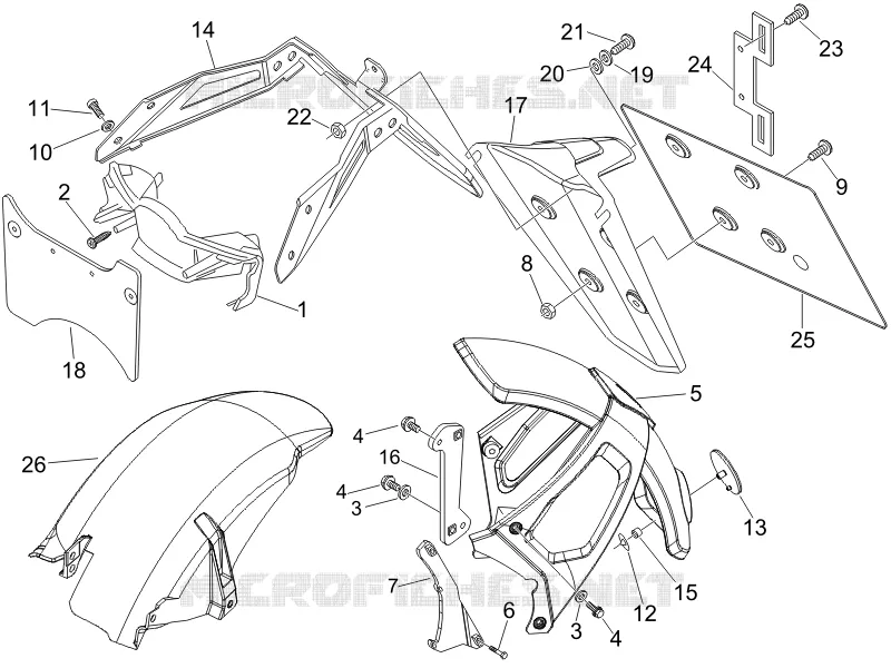 Couvercle arrière - Pare-boue GILERA GILERA-SCOOTER 250 NEXUS 2007  Nexus E3