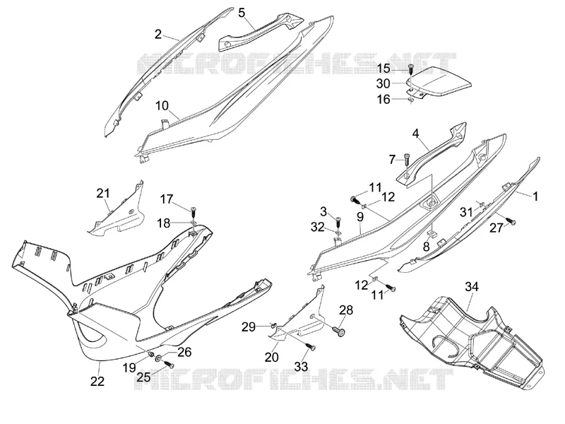 Couvertures laterales - Spoiler GILERA GILERA-SCOOTER 250 NEXUS 2007  Nexus E3