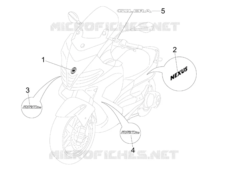Monogrammes - Decorations GILERA GILERA-SCOOTER 250 NEXUS 2007  Nexus E3