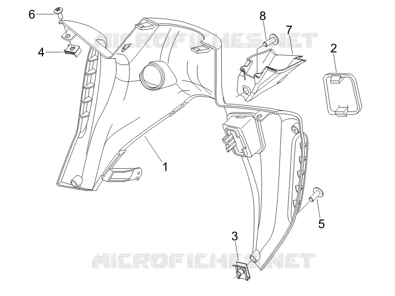 Coffre avant - Contre-tablier GILERA GILERA-SCOOTER 250 NEXUS 2006  Nexus -SP- E3