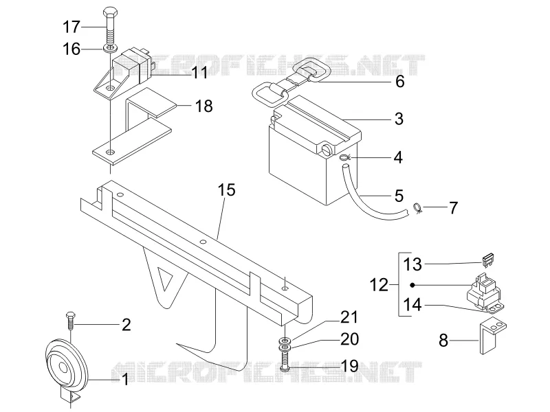 Relais - Batterie - Avertisseur sonore GILERA GILERA-SCOOTER 250 NEXUS 2006  Nexus -SP- E3