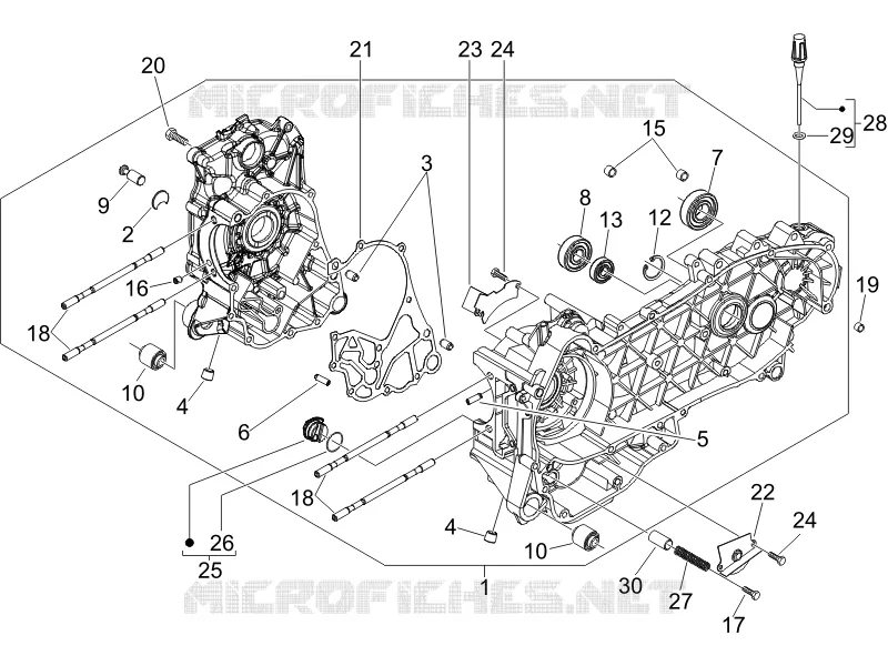 Carter moteur GILERA GILERA-SCOOTER 250 NEXUS 2007  Nexus -SP- E3