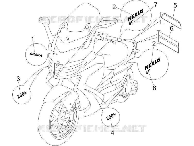 Monogrammes - Decorations GILERA GILERA-SCOOTER 250 NEXUS 2006  Nexus -SP- E3