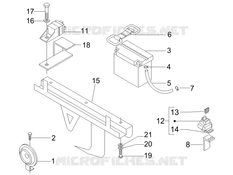 Relais - Batterie - Avertisseur sonore GILERA GILERA-SCOOTER 250 NEXUS 2006  Nexus -SP- E3