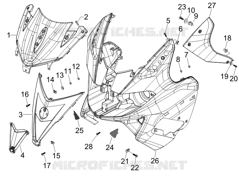 Tablier avant GILERA GILERA-SCOOTER 250 NEXUS 2006  Nexus -SP- E3