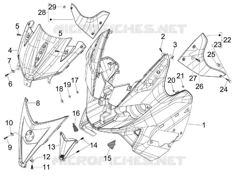 Tablier avant GILERA GILERA-SCOOTER 300 NEXUS 2008  Nexus ie E3