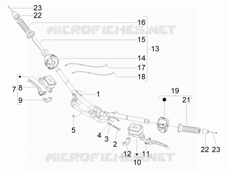 Guidon - Maître cylindre GILERA GILERA-SCOOTER 300 NEXUS 2011  Nexus ie E3