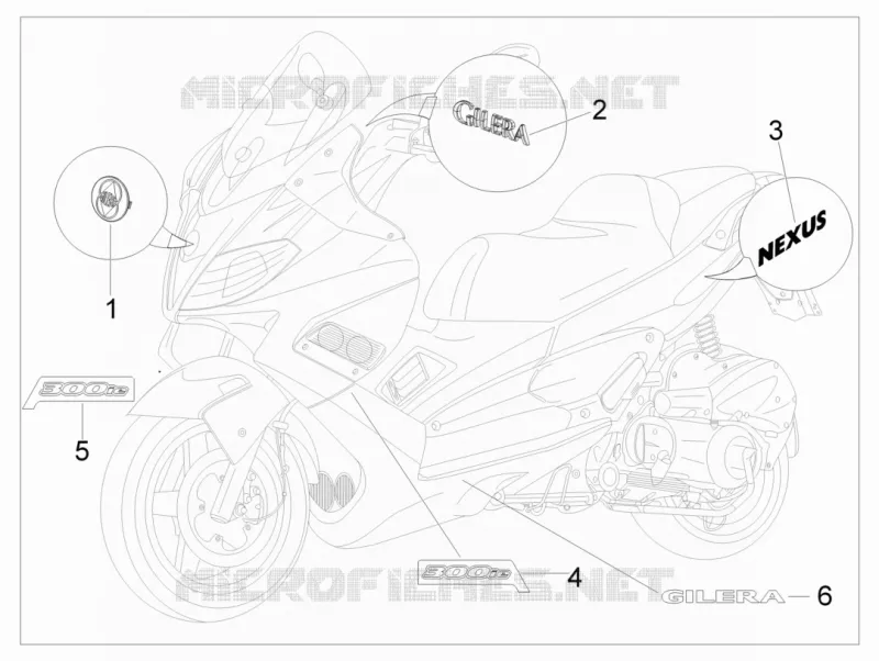 Monogrammes - Decorations GILERA GILERA-SCOOTER 300 NEXUS 2011  Nexus ie E3