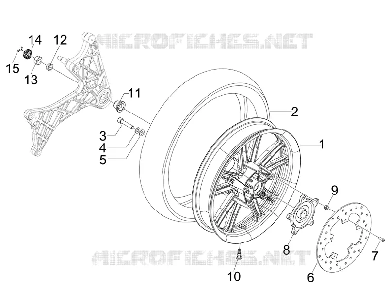 Roue arrière GILERA GILERA-SCOOTER 300 NEXUS 2010  Nexus ie E3