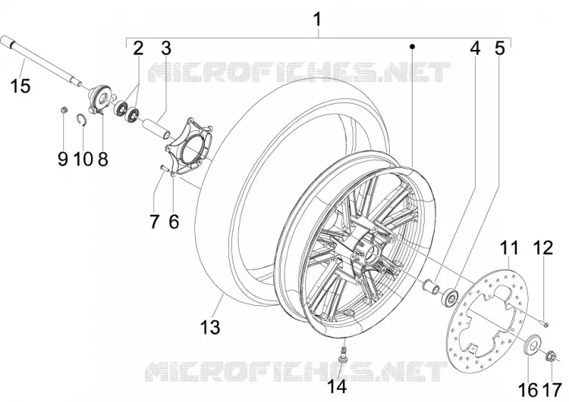 Roue avant GILERA GILERA-SCOOTER 300 NEXUS 2011  Nexus ie E3
