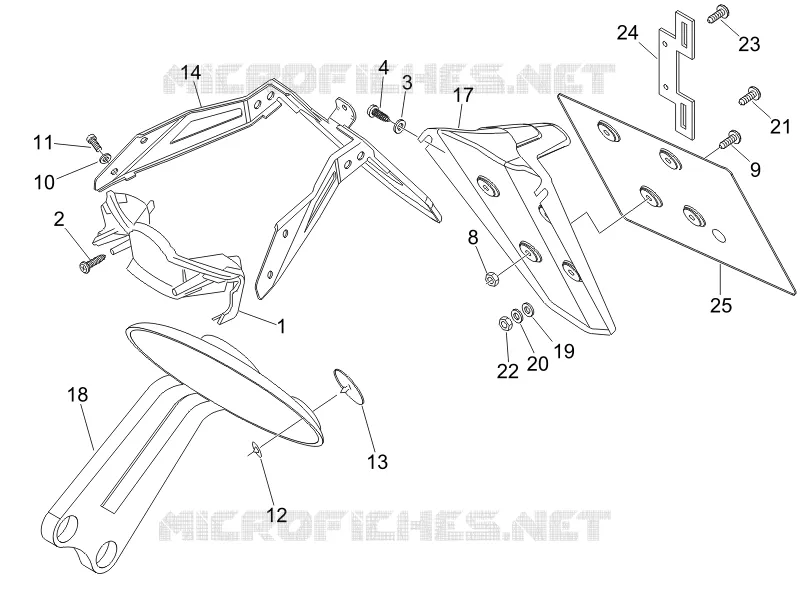 Couvercle arrière - Pare-boue GILERA GILERA-SCOOTER 500 NEXUS 2007  Nexus -SP- E3