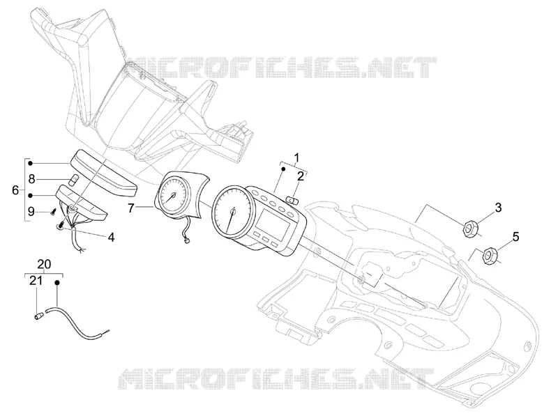 Groupe instruments - Cruscotto GILERA GILERA-SCOOTER 500 NEXUS 2006  Nexus -SP- E3
