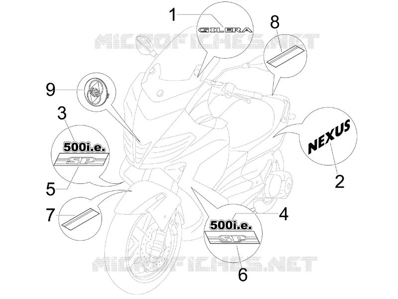 Monogrammes - Decorations GILERA GILERA-SCOOTER 500 NEXUS 2006  Nexus -SP- E3