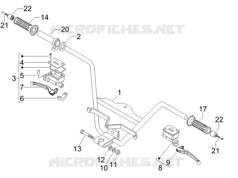 Guidon - Maître cylindre GILERA GILERA-SCOOTER 500 NEXUS 2006  Nexus E3