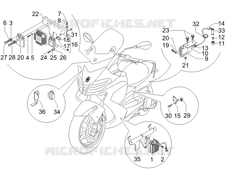 Régulateurs de tension - Centrales electroniques - Bobine H.T. GILERA GILERA-SCOOTER 500 NEXUS 2006  Nexus E3