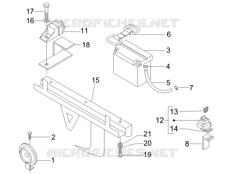 Relais - Batterie - Avertisseur sonore GILERA GILERA-SCOOTER 500 NEXUS 2006  Nexus E3