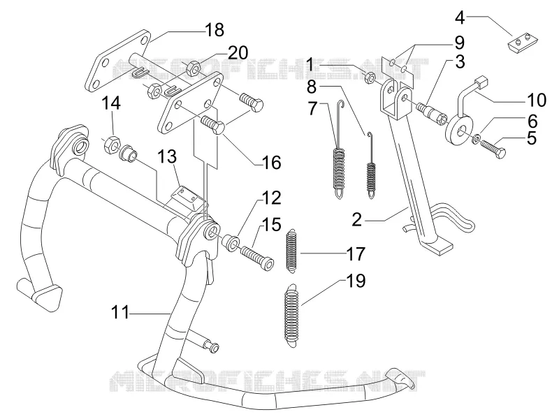 Béquille/s GILERA GILERA-SCOOTER 500 NEXUS 2008  Nexus E3