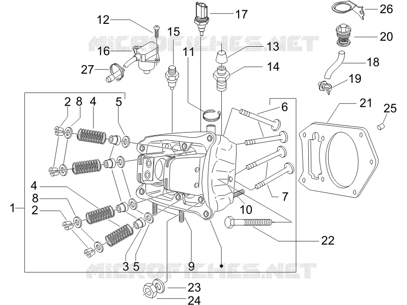 Ensemble culasse - Soupape GILERA GILERA-SCOOTER 500 NEXUS 2008  Nexus E3