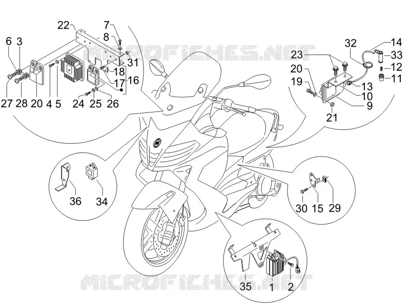 Régulateurs de tension - Centrales electroniques - Bobine H.T. GILERA GILERA-SCOOTER 500 NEXUS 2008  Nexus E3