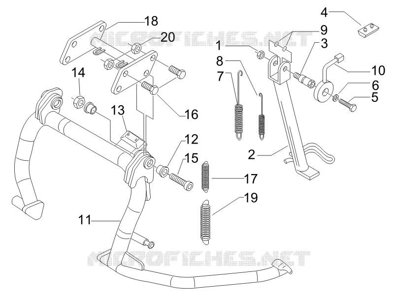 Béquille/s GILERA GILERA-SCOOTER 500 NEXUS 2009  Nexus E3