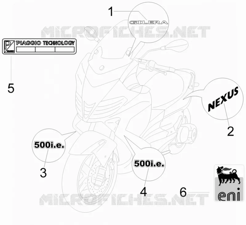 Monogrammes - Decorations GILERA GILERA-SCOOTER 500 NEXUS 2009  Nexus E3